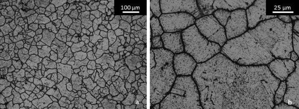 Fig. 12 Optical microscope images of Hastelloy X aged at 745°C for 3 h, after etching [3]