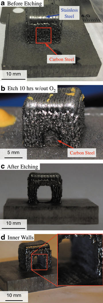 Dissolvable metal support enables Additive Manufacturing of complex metallic structures