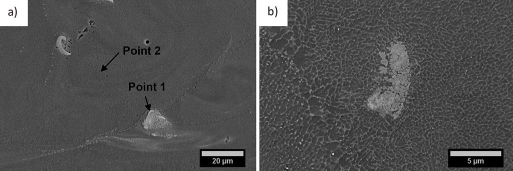 Fig. 9 FESEM micrographs of the Al-Si-Ni sample cross section [2]