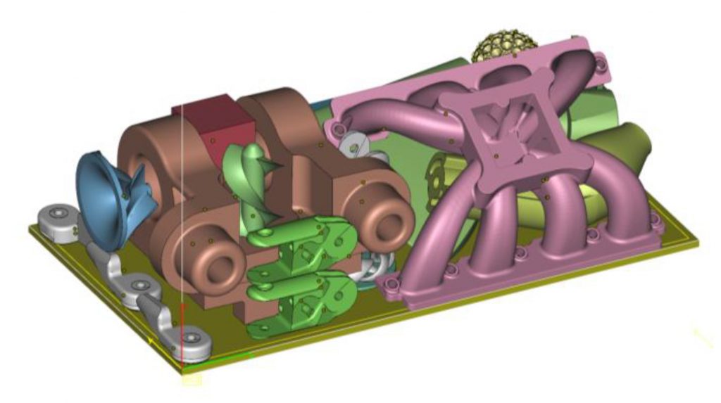 Fig. 3 Volume-based placement of multiple parts resulting in 18% occupancy [1]