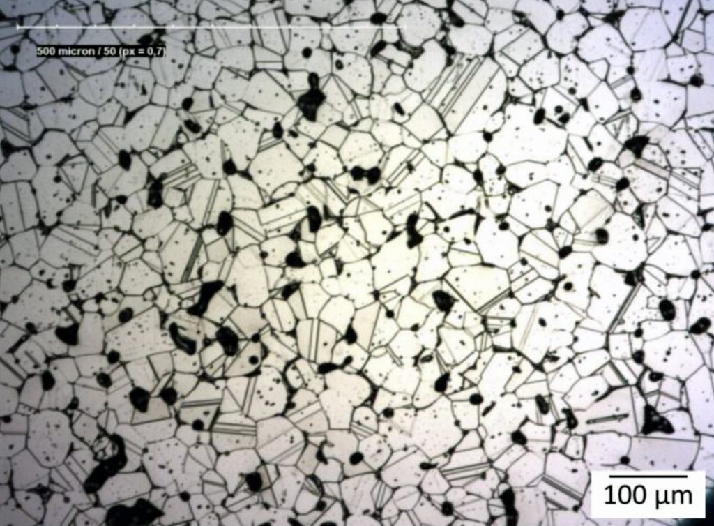 Fig. 6 Polished and etched micrograph of a sample sintered at 1355°C for 2 h [1]
