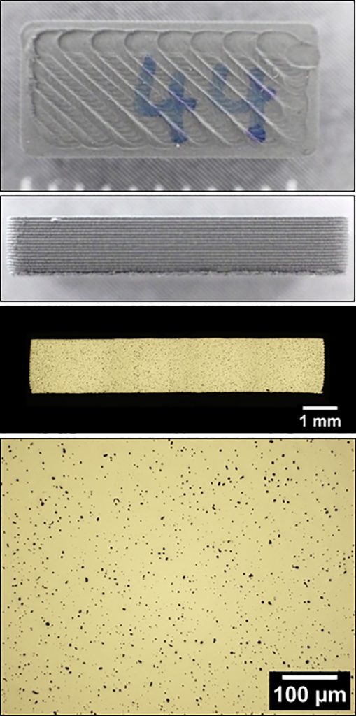 Fig. 18 Cross section of a cuboid part showing no layering effect [3]