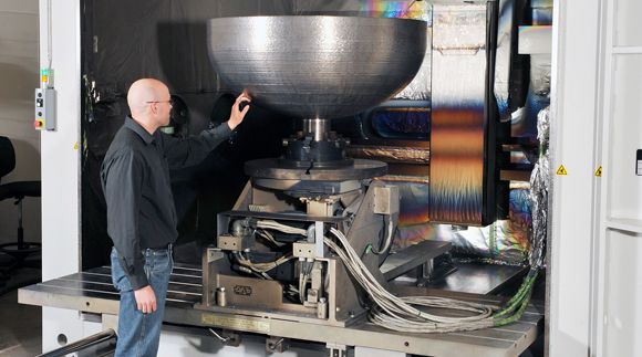EBAM satellite fuel tank domes 'largest additively manufactured parts in space' EBAM satellite fuel tank domes 'largest additively manufactured parts in space'