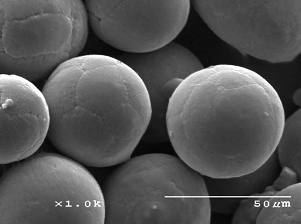 Fig. 4 SEM image of the passivated powder analysed in Fig. 3