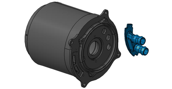 Integrated cooling in electric motor housing developed using metal Additive Manufacturing