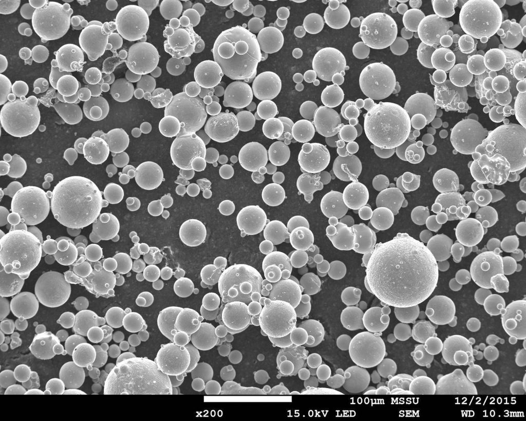 Fig. 1 Highly spherical titanium powder produced by Canada’s AP&C using the plasma atomisation process (Courtesy AP&C)