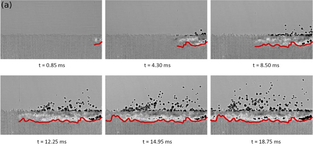 Fig. 9 The effect of binder ejection on highly flowing, spherical powder [9]