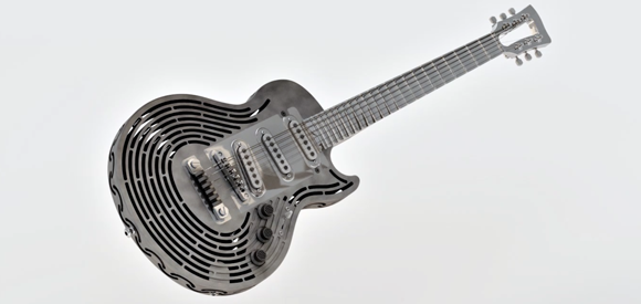 Smash-proof guitar by Sandvik Additive Manufacturing and Drewman Guitars