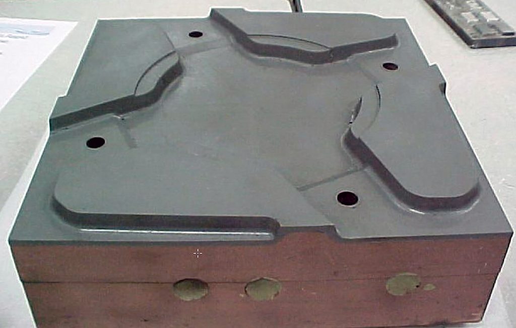 Fig. 2 A 3.18 mm H13 steel surface on a chromium copper block of 254 x 254 x 76 mm (Courtesy Additive Manufacturing Institute of Science and Technology, University of Louisville)