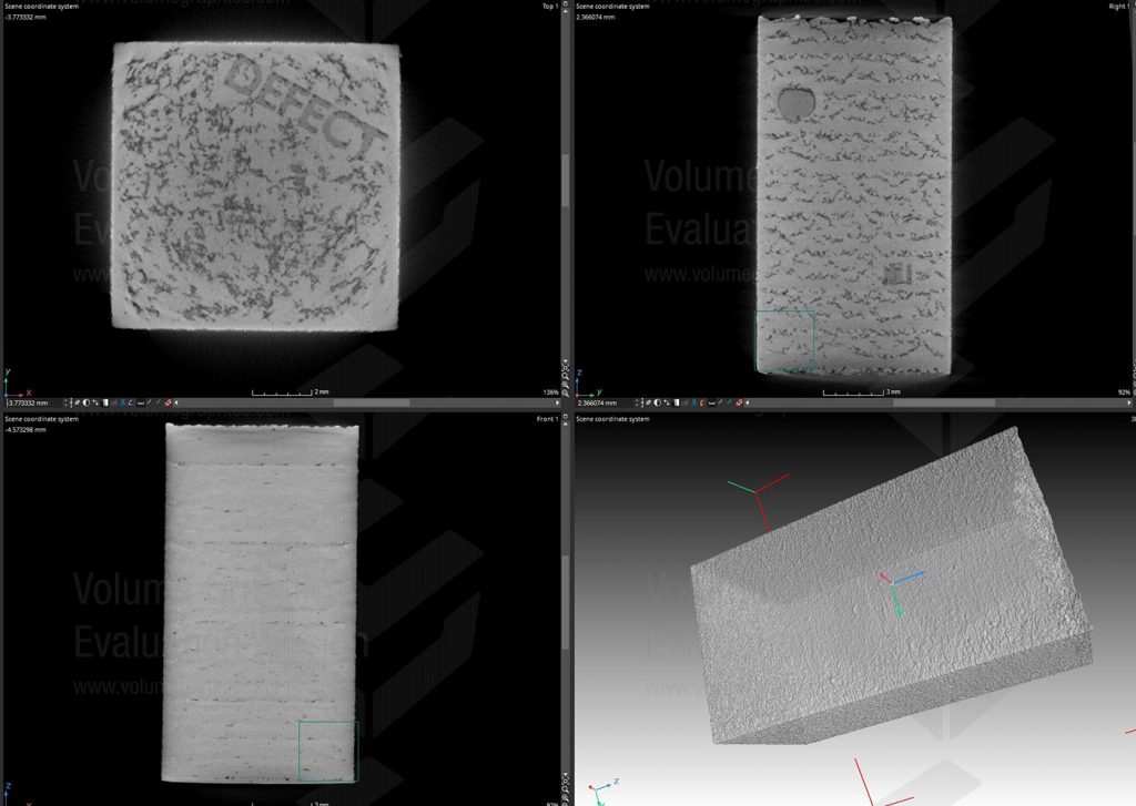 Fig. 2 Screenshot of the scanned data from optimised process parameters built to generate data on lack of fusion defects which is used to establish process maps in 17-4 PH steel