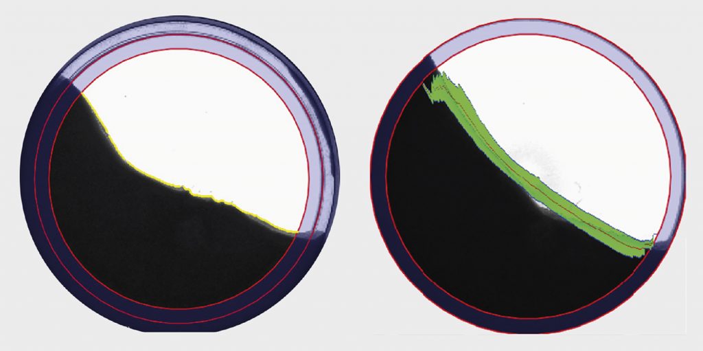 Fig. 3 The GranuDrum offers a customised image treatment algorithm to characterise cohesion