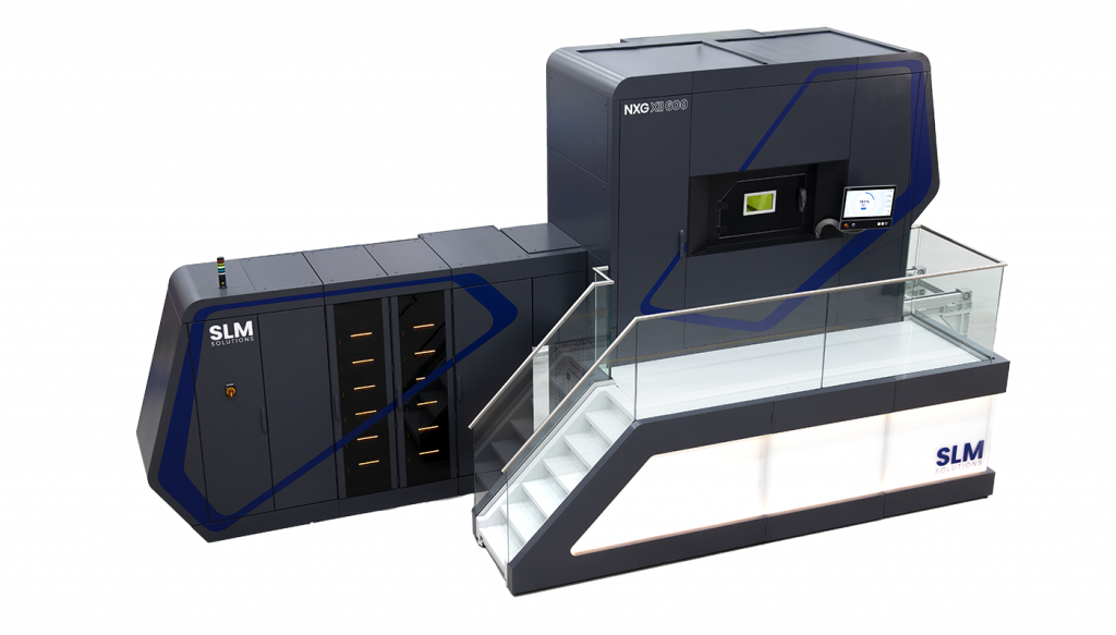 Fig. 7 The NXG XII 600 Laser Beam Powder Bed Fusion (PBF-LB) machine from SLM Solutions is, states Czinger, able to achieve the necessary automotive production rates for vehicle manufacture. Divergent 3D currently operates two NXG XII 600 metal AM machines, with the third pre-production machine being delivered in February 2022. In October 2021, it announced the purchase of three more, with deliveries starting in June 2022 (Courtesy SLM Solutions)