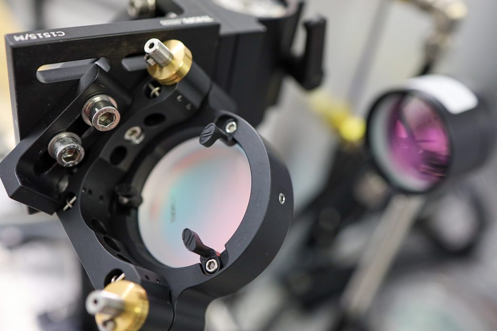 Fig. 3 Vertical stage mirror as part of the Seurat Technologies optical transport system