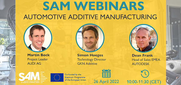 The free webinar, centred on AM in automotive, is now open for registration (Courtesy SAM)