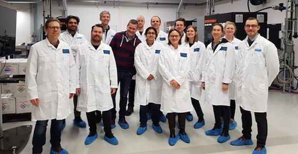 MiAMI project partners, from left: Peter Harlin (chairman of the project) and Faraz Deirmina, Sandvik Additive Manufacturing; Torbjörn Borgert, Mora Tool; Harald Kissel, Mikael Schuisky and Ville Matilainen, Sandvik Additive Manufacturing; Durga Ananthanarayanan, KTH; Hans Magnusson and Annika Strondl, Swerim; Niklas Holländer Pettersson and Greta Lindwall, KTH; Maria Bengtsson, LKAB Wassara; Bonnie Hagen, Swerim,  Simon Lövquist, Sandvik Coromant (Courtesy Swerim)