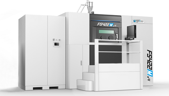 The new quad-laser FS422M-4 incorporates a closed-loop metal powder system (Courtesy Farsoon)