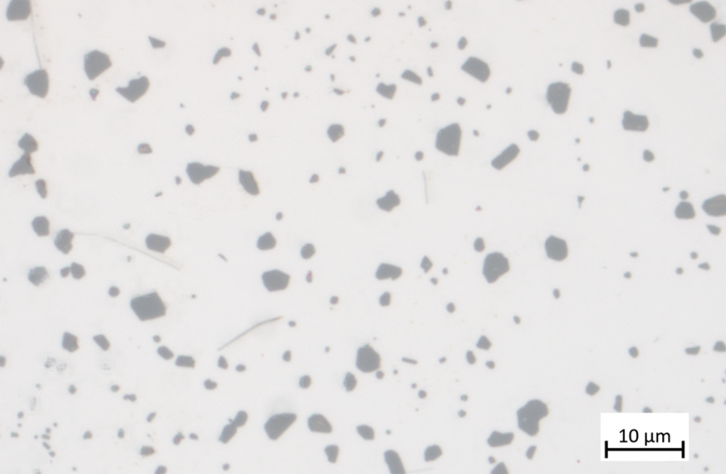 Fig. 8 Micrograph of solution annealed 4008 aluminium alloy produced on the ElemX (Courtesy Xerox)