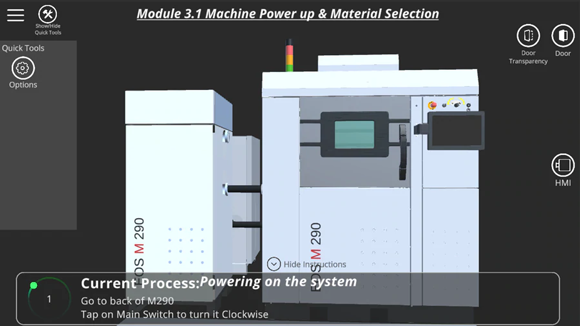 The Additive Minds Academy, EOS education provider for the Additive Manufacturing industry, has released its EOS M 290 Basic Training Extended Reality (xR) app (Courtesy EOS)