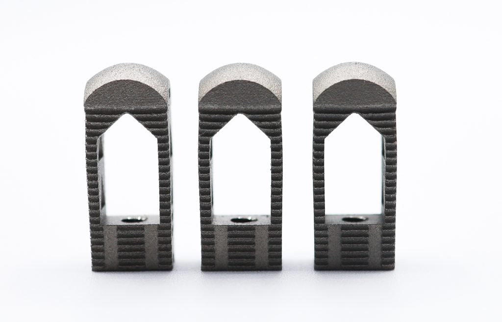 Fig. 9 The company's FDA-cleared GAIA PLIF lumbar cages (Courtesy PrinterPrezz)