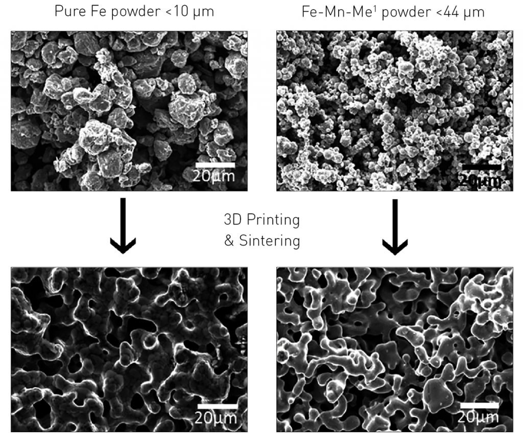 Fig. 3 Porous scaffolds in iron-based alloys [1]