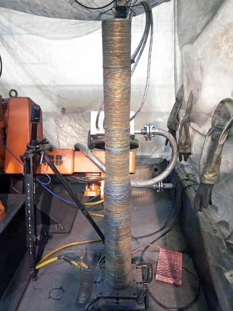 Fix. 7 A cross-over for BP in production at the AFRC Strathclyde University. Produced via WAAM in Inconel 718 in shielded environment based on a BP design