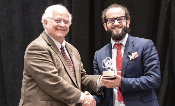 CEO and co-founder of WAAM3D Dr Filomeno Martina (right) has been awarded the International Outstanding Young Researcher in Freeform and Additive Manufacturing Award (Courtesy WAAM3D)