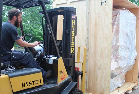 The Mantle beta metal Additive Manufacturing machine arriving at Westminster Tool (Courtesy Westminster Tool)