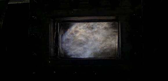 The flame inside a test chamber, like the one used to create a hypersonic environment for high-speed propulsion system testing (Courtesy Velo3D/Purdue University)