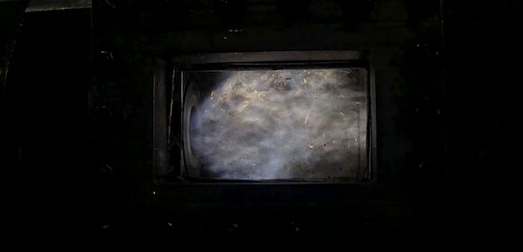 The flame inside a test chamber, like the one used to create a hypersonic environment for high-speed propulsion system testing (Courtesy Velo3D/Purdue University) 