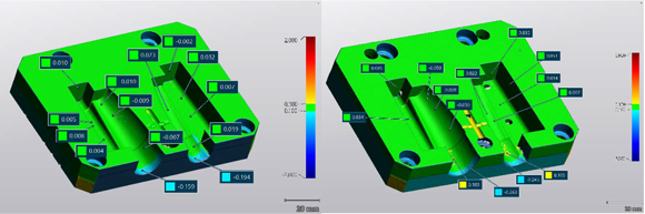 Overmould core and cavity insert (Courtesy Conify)