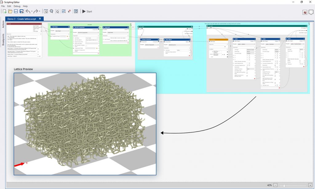 Fig. 9 Visual scripting allows for rapid iteration on complex parametrised designs 