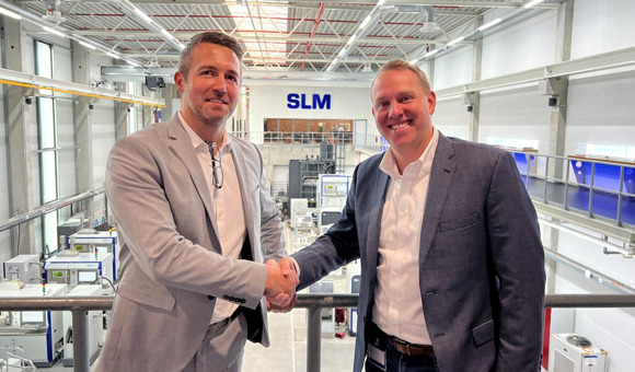 Sam O’Leary, CEO of SLM Solutions, and Jacob Brunsberg, CEO of Sigma Additive Solutions (Courtesy Sigma Additive Solutions)