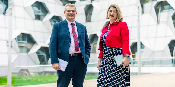 The University of Coventry’s Professor Stephen Hagen, Interim Academic Dean at the Faculty of Health and Life Sciences, and Professor Catherine Hobbs, Academic Dean at the Faculty of Engineering, Environment and Computing (Courtesy Coventry University)