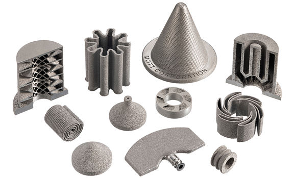 Mott Corporation uses Additive Manufacturing to produce a range of porous metal components (Courtesy Mott Corporation)