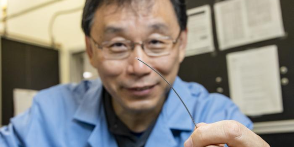 ORNL’s Zhili Feng designs weld wire to match or exceed the strengths of various steel alloys (Courtesy Carlos Jones/ORNL, US DoE) 