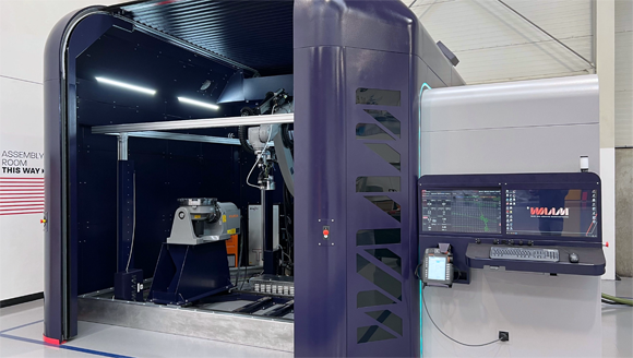 The HPWAAM project is using a novel Wire Arc Additive Manufacturing process - a wire-based form of Directed Energy Deposition (Courtesy HPWAAM Group)