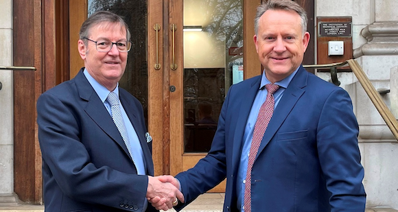 Dr Clive Hickman OBE (left) will leave his role of CEO of the MTC to Dr Graham Hoare OBE (right) (Courtesy Manufacturing Technology Centre)