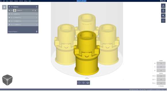 Velo3D's Flow 5.0 software now features a new graphical merging feature that enables quicker calculations for increased quantities (Courtesy Velo3D/Business Wire)