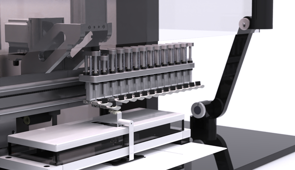 The Dimensionics Density system‘s measuring process takes place fully automatically (Courtesy Dimensionics Density)