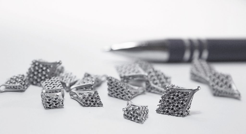 Fig. 11 Pendant by Hironori Kondo, stainless steel, additively manufactured by LMM and shown in the as-sintered stated prior to surface polishing (Courtesy Incus)