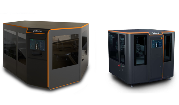 Tritone’s Dominant and Dim Additive Manufacturing machines feature the company’s MoldJet powder-free technology that enables production of metal and ceramic parts (Courtesy Tritone)
