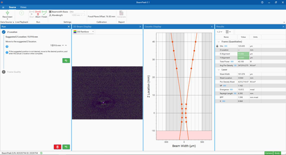 MKS has released its Ophir BeamPeek Software for field technicians in Additive Manufacturing (Courtesy MKS)