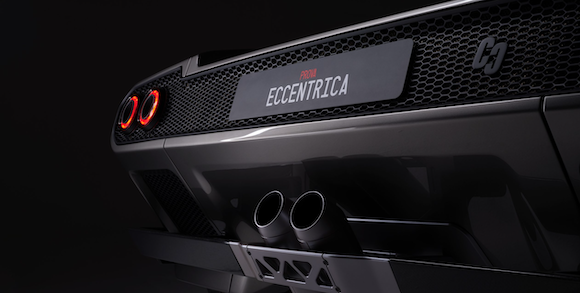 The lights of the license plate emerge from the grill when inserted into the housing (Courtesy Eccentrica)