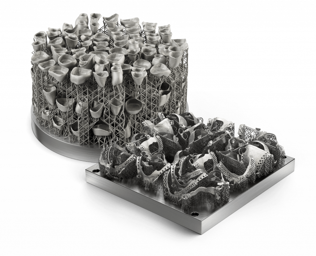 Fig. 3 Packing as many parts as possible into the metal Additive Manufacturing machine helps increase volume and reduce costs. AI can provide optimised 2D and 3D nesting to boost machine output, including interlocking nesting (Courtesy Oqton)