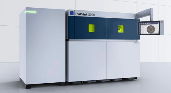 The TruPrint 3000 is a universal medium-format PBF-LB AM machine with industrial part and powder management (Courtesy Trumpf)