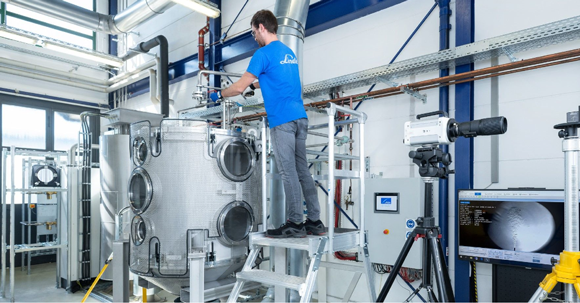 Linde’s atomisation test bench enables the testing of powder production gas parameters (Courtesy Linde)