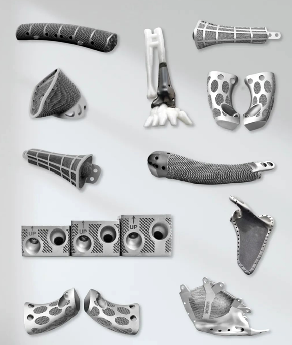 Implant samples designed and additively manufactured by Wedo's research and development team (Courtesy BLT/Wedo)