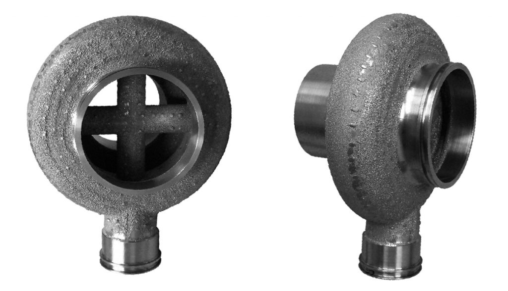 Fig. 3 This warm air mixer from Northrop Grumman, built using PBF-EB technology, dates back to 2007 (Courtesy Northrop Grumman)