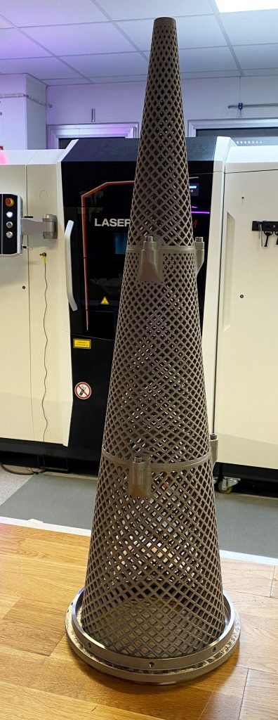 Fig. 6 Additech produced this titanium strainer for Equinor, delivered in record time using AM. It was designed, produced and assembled in ten days and led to savings in the millions of NOK (Courtesy Additech)
