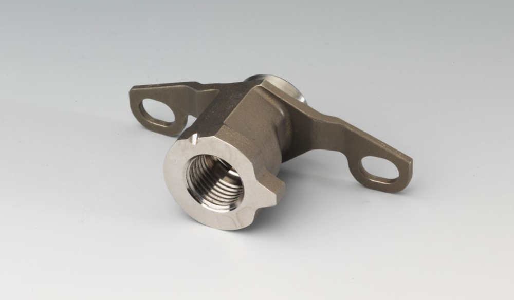 Fig. 8 An additively manufactured borescope boss from MTU Aero Engines for the high speed, low pressure turbine of the Geared Turbo Fan engine PurePower® PW1100G-JM, which powers the A320neo (Courtesy MTU Aero Engines)